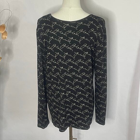 Chico's the Ultimate Tee Basic Glam Girl All over Print Womens Scoop Neck Sz L - Picture 4 of 9